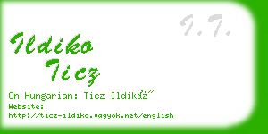 ildiko ticz business card